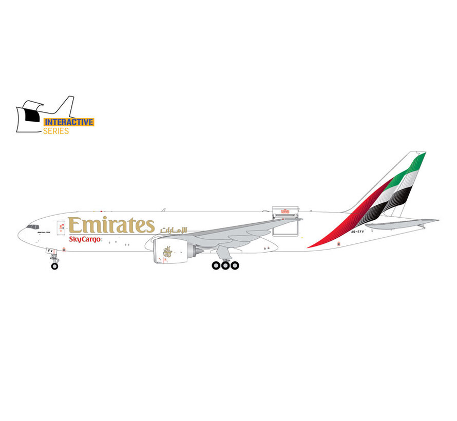 B777-200LRF Emirates Sky Cargo new 2023 livery A6-EFV 1:400 interactive