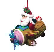 Santa on a ice cream cone airplane ornament