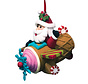 Santa on a ice cream cone airplane ornament