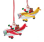 Santa in an Airplane Ornament Red