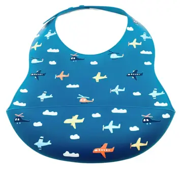 Little Aviator Silicone Bib Blue