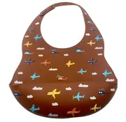 Little Aviator Silicone Bib Brown
