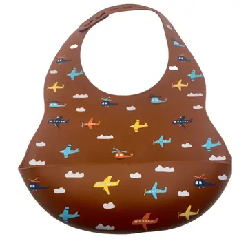 Little Aviator Silicone Bib Brown