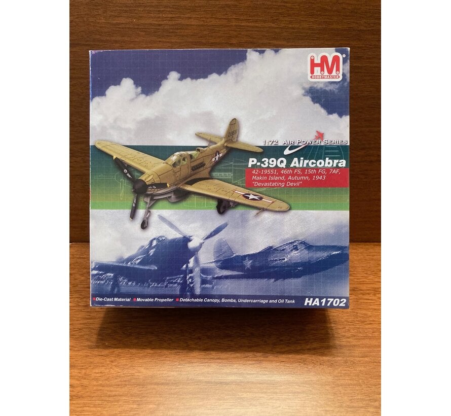 P-39Q 46th FS, 15th FG, 7th AF Makin Island, 1943 “Devastating Devil” 1:72**Collection sale