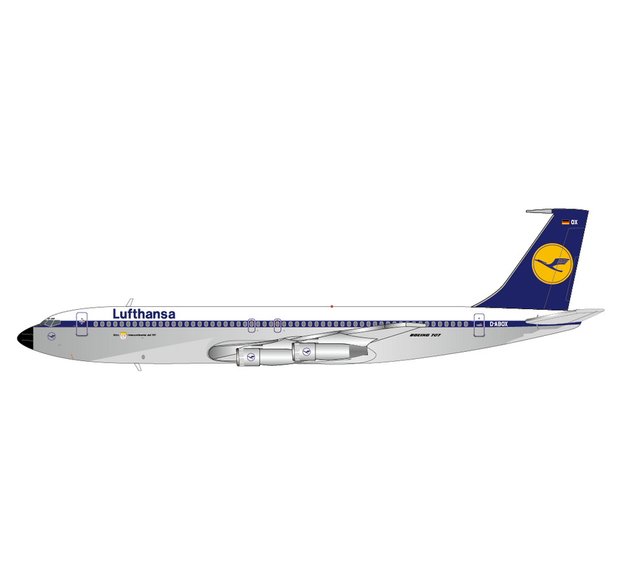 B707-300 Lufthansa cheatline livery D-ABOX 1:400 polished +pre-order+