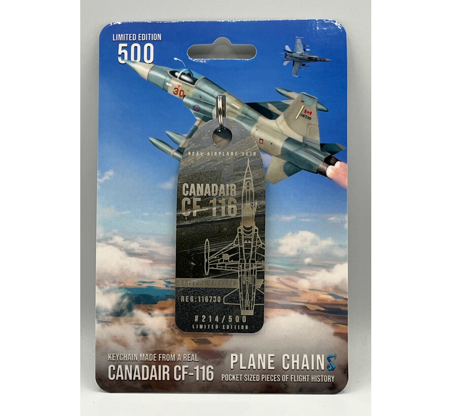 Canadair CF116 Freedom Fighter 116730 tip tank variable metal aircraft skin tag