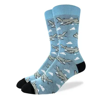 Good Luck Socks Men's Jumbo Jet Airplanes Socks (Size 13-17)