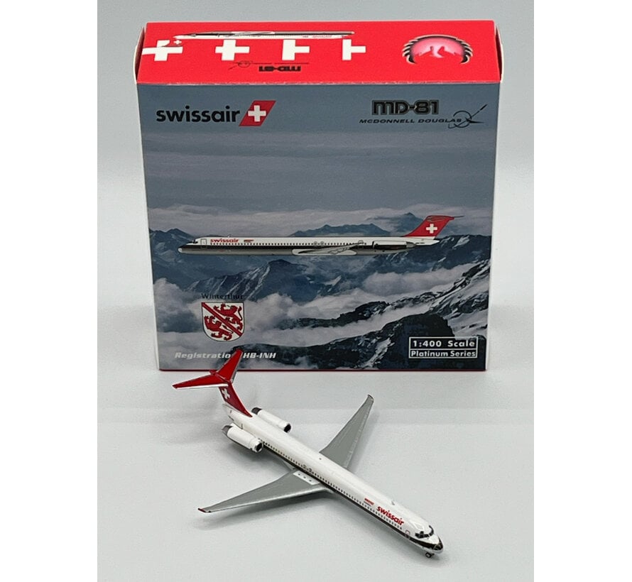 MD81 Swissair brown cheatline livery HB-INH 1:400 +New arrival+