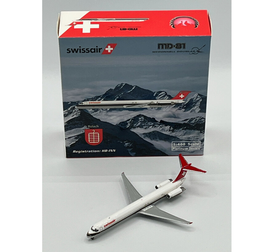 MD81 Swissair brown cheatline livery HB-INN 1:400 +New Arrival+
