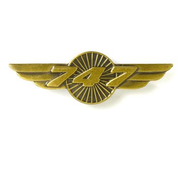 Boeing Store Pin 747 Wings Bronze 1 1/2"