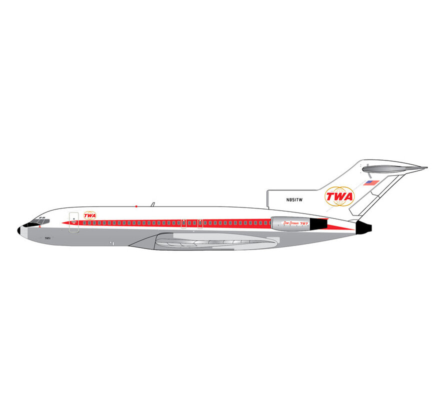 B727-100 TWA Trans World Airlines Starstream livery N851TW 1:400 polished belly +pre-order+