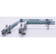 JC Wings Air Passenger Bridge 2 Gates for B737 Transparent Green 1:400 +pre-order+