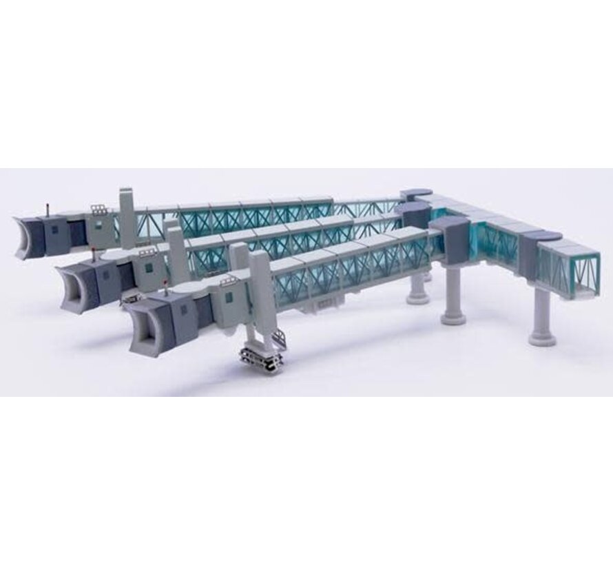 Air Passenger Bridge 3 Piers for A380 Transparent Green 1:400 +pre-order+