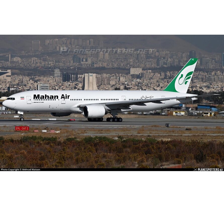 B777-200ER Mahan Air Iran's 1st Boeing 777 EP-MTC 1:400 flaps down +pre-order+