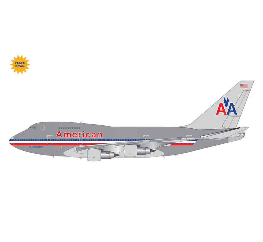 B747SP American Airlines AA 747 LuxuryLiner N601AA 1:200 (polished) flaps down *New Arrival