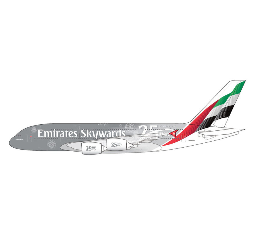 A380-800 Emirates Skywards 25 Year Silver Anniversary A6-EUE 1:200 *New Arrival