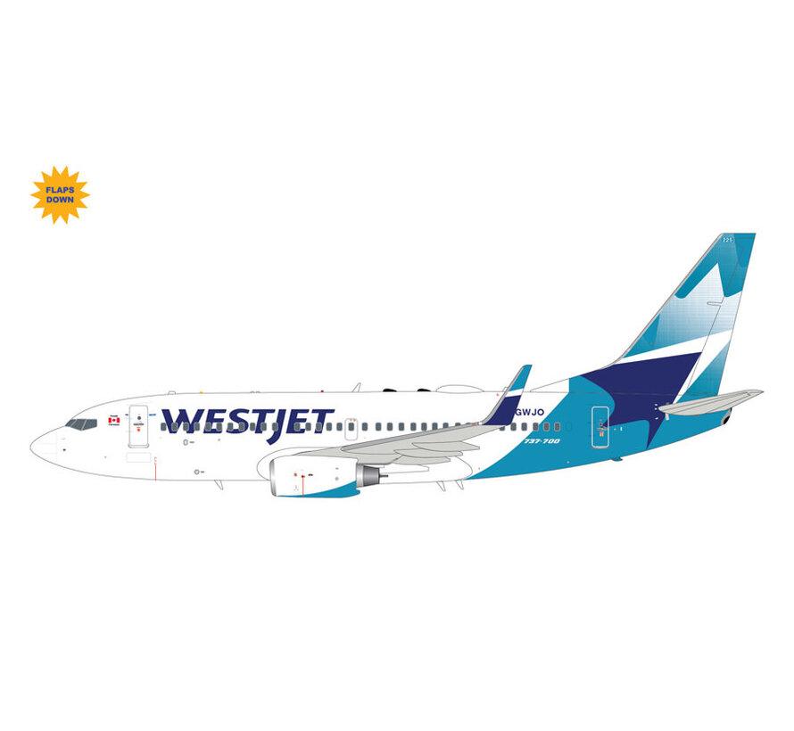 B737-700W WestJet Airlines new livery C-GWJO 1:200 flaps down *New Arrival