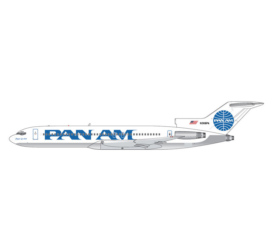 B727-200/Adv. Pan American World A/W N368PA "Clipper Goodwill," polished belly 1:400 *Pre-Order