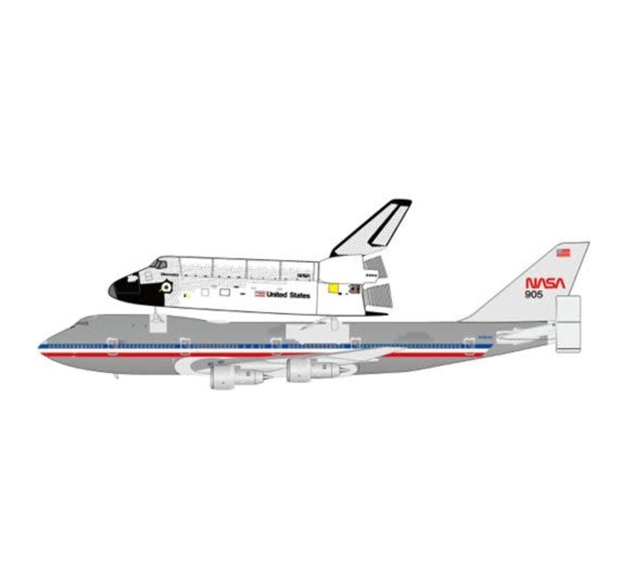 B747-100 NASA with Space Shuttle N905NA 1:400 polished +pre-order+