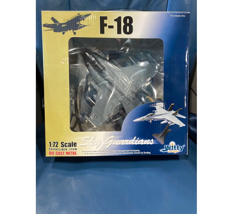 WITTY F18F VFA-2 “Bounty Hunters” USS Abraham Lincoln, 2004 with metal stand 1:72**Collection sale