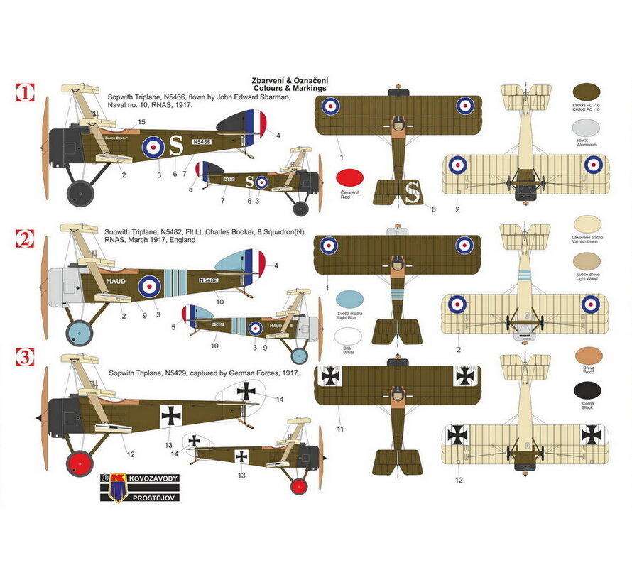 Sopwith Triplane 'RNAS and captured German' 1:72
