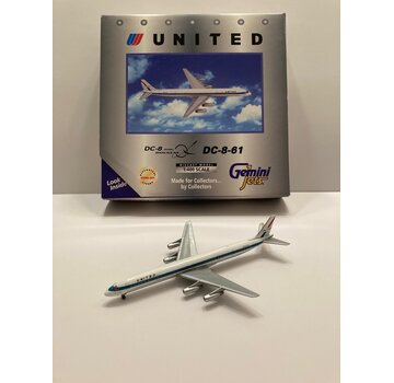 Gemini Jets DC8-61 United N8073U Blue Cheatline- "Super 8 To The Aloha State" 1:400**Collection sale