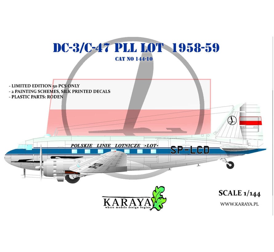 KARAYA DC-3/C-47 PLL LOT 1958-59 1:144 [Ex-Roden]