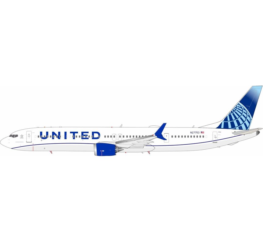 B737-10 MAX N27753 United Airlines blue evolution livery 1:200 +pre-order+