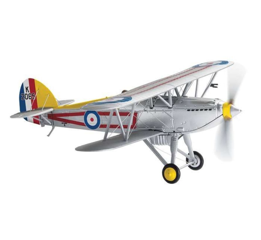 Fury Hawker 1 Squadron RAF C Flight Leader Tangmere K2065 silver 1:72 with stand