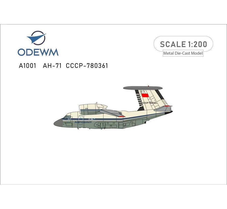 ODEWM Antonov An71 MADCAP AWACS Soviet USSR Aeroflot CCCP-780361 1:200 (No stand)  *Pre-Order