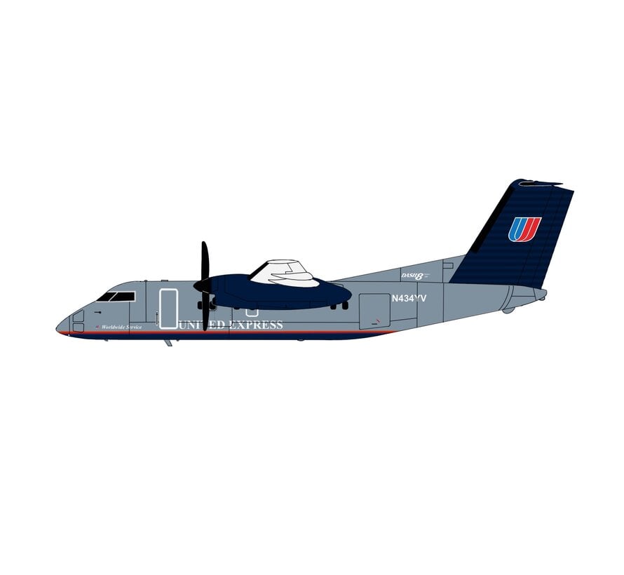 dash-8-200 United Express Battleship Grey livery N434YV 1:400  +PRE-ORDER+