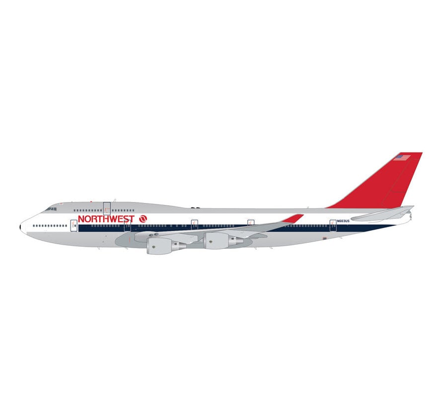 B747-400 Northwest 1980s livery N663US 1:200 polished**Collection sale