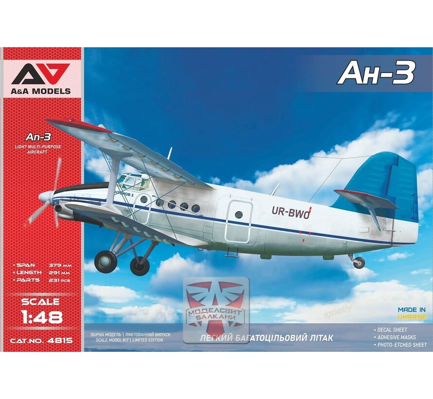 A&A An-3 Turboprop utility biplane -USSR & Ukraine liveries 1:48