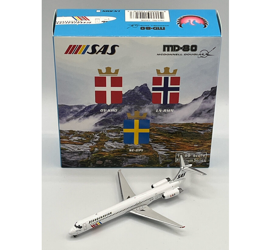 MD81 SAS Scandinavian 1983 rainbow livery OY-KHO 1:400 +New arrival+