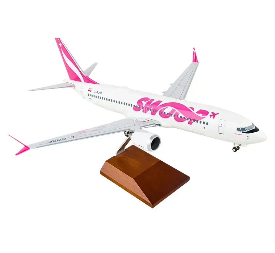 B737 Max8 Swoop 1:100 with wood stand & gear