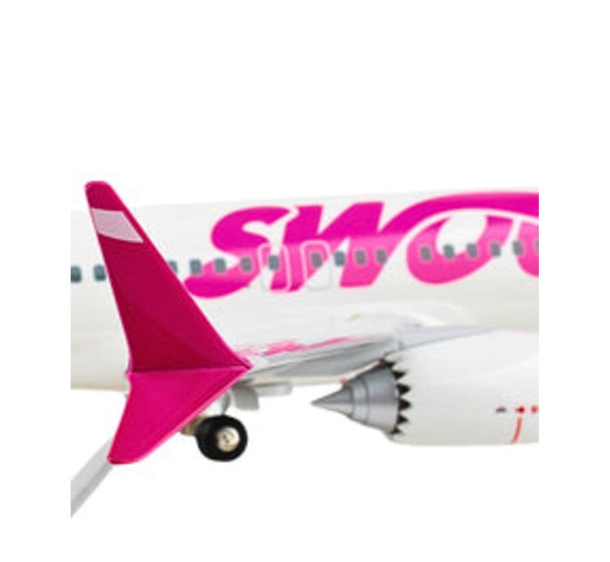 B737 Max8 Swoop 1:100 with wood stand & gear