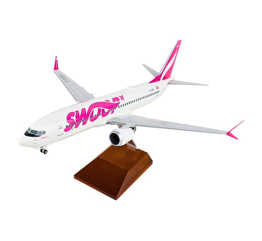 B737 Max8 Swoop 1:100 with wood stand & gear
