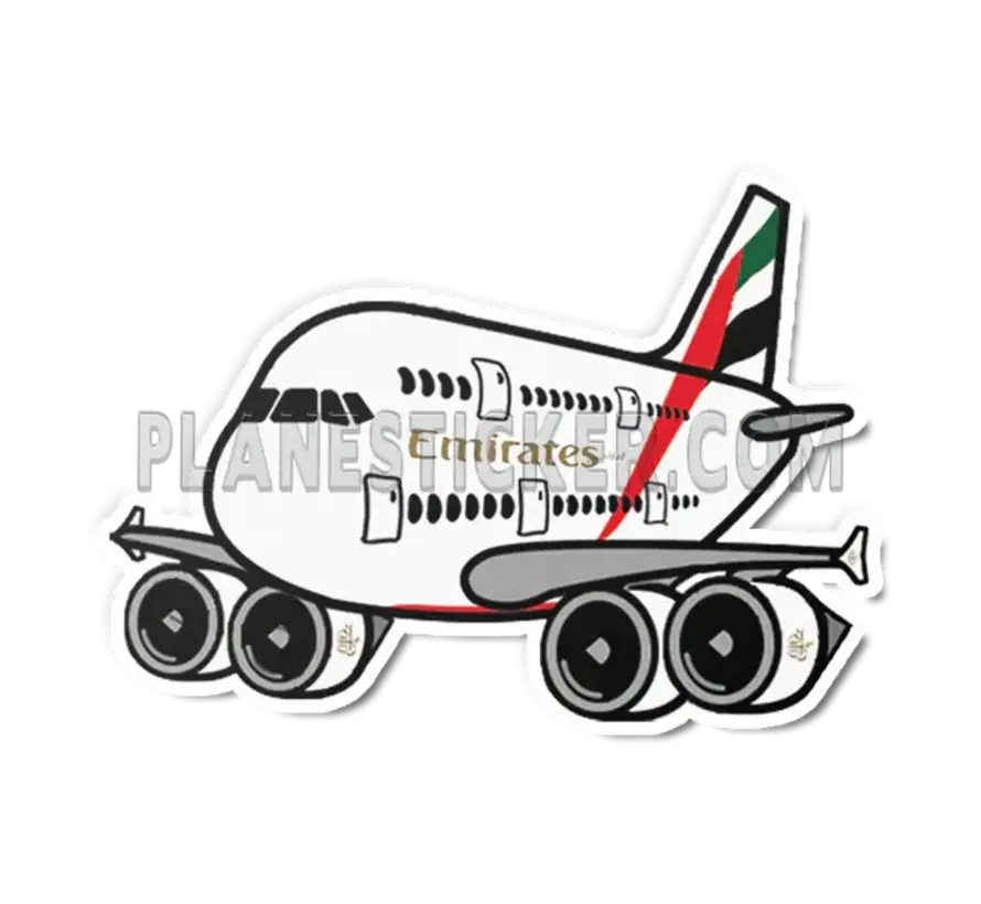 Sticker Emirates Airbus A380 Die-Cut 3.9"