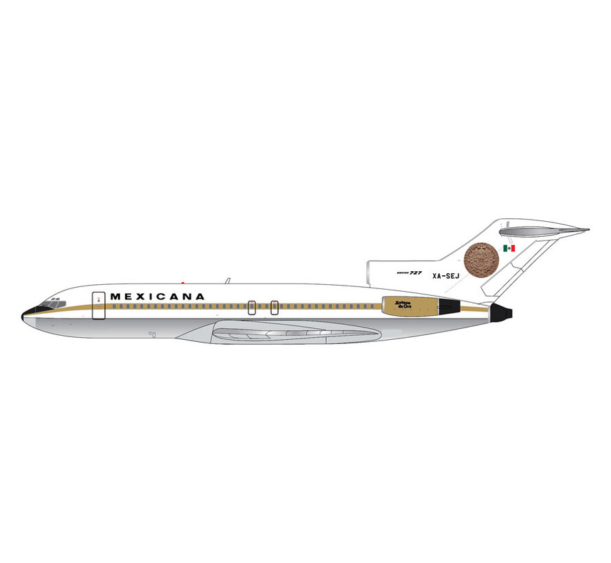 B727-100 Mexicana XA-SEJ "Azteca de Oro," polished belly 1:400 *Pre-Order