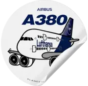 Plane Sticker Sticker Lufthansa A380 Round