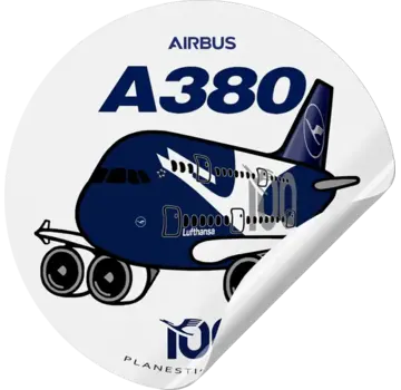 Plane Sticker Sticker Lufthansa A380 Round Supercrane