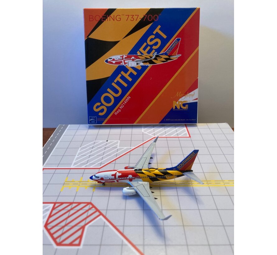 B737-700W Southwest N214WN Maryland One Canyon Blue nose 1:400**Collection sale**