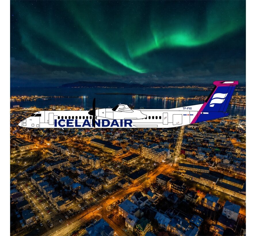 dash-8 Q400 Icelandair magenta tail TF-FXI 1:400 +pre-order+