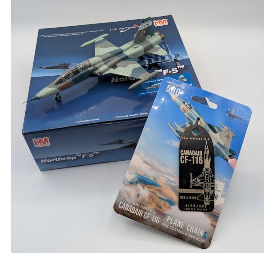 COMBO CF116D (CF-5) Freedom Fighter RED07 419 Squadron CAF 116807 1:72 WITH REAL CF-116 116730 black Aircraft Skin Tag by Plane Chains CF116 PROMO +NEW ARRIVAL+