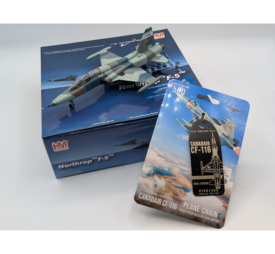 COMBO CF116D (CF-5) Freedom Fighter RED07 419 Squadron CAF 116807 1:72 WITH REAL CF-116 116730 Grey Aircraft Skin Tag by Plane Chains CF116 PROMO +NEW ARRIVAL+