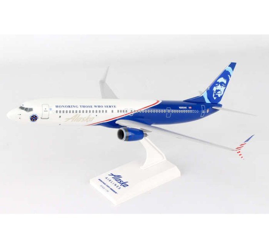 Alaska B737-900 Alaska Veteran's livery 1:130 with stand