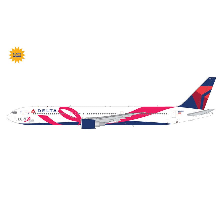 B767-400ER Delta Air Lines N845MH "BCRF" red ribbon w/ flaps down 1:200 *Pre-Order