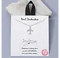 Rhodium Dipped Pave Airplane Pendant Necklace