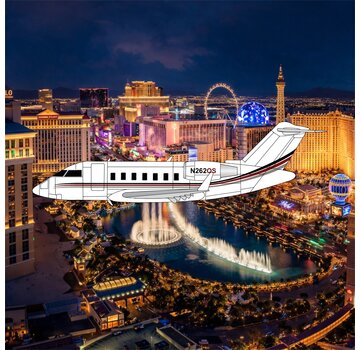 3D Design Deck Challenger CL650 Netjets N262QS 1:400 +New arrival+