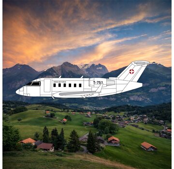3D Design Deck Challenger CL604 Swiss Air Force T-751 1:400 +New Arrival+